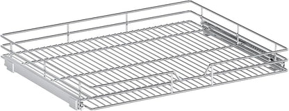 Pull Out Cabinet Organizer, 27" W x 21.5" D, Heavy Duty Chrome Slide Out Shelf for Wide Base Cabinets, Sliding Wire Basket Drawer for Pots, Pans, Appliances & Pantry Storage