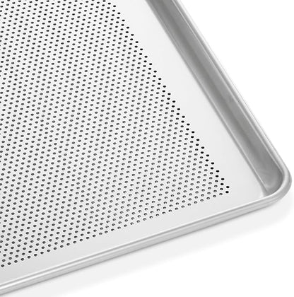 GRIDMANN 13" x 18" Commercial Grade Perforated Aluminum Baking Sheet Pan, Half Size Baking Tray - 12 Pans