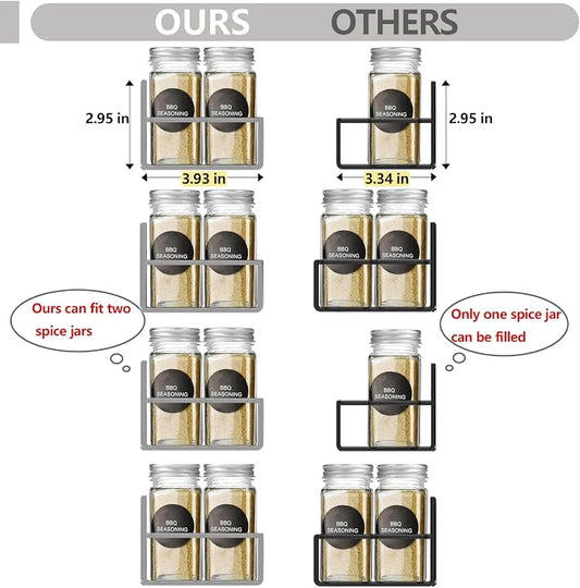 SMRCAD Magnetic Spice Rack for Refrigerator Seasoning Organizer for Spice Fridge Shelf storage Magnetic Shelf with Hook for Oven (GREY, 4pack)