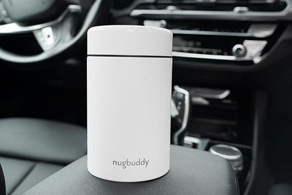 nugbuddy Smell Proof Container - Vacuum Insulated With Nested Glass Jar - UV Protection, Temperature Controlled Storage - Air Tight Stash Jar - Whiteboard Finish + Marker Included- 300 ml (3/4 Oz)