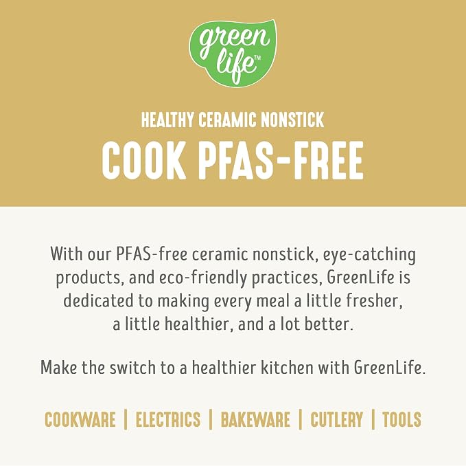 GreenLife 6QT Slow Cooker, Non-Toxic PFAS-Free Ceramic Nonstick Removable Interior Bowl, Programmable, Family Friendly, Keep Warm, Stovetop & Oven Safe, Dishwasher Safe Crock, Timer, Glass Lid, Yellow