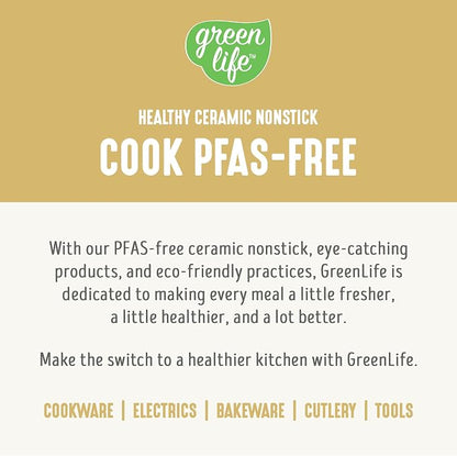 GreenLife 6QT Slow Cooker, Non-Toxic PFAS-Free Ceramic Nonstick Removable Interior Bowl, Programmable, Family Friendly, Keep Warm, Stovetop & Oven Safe, Dishwasher Safe Crock, Timer, Glass Lid, Yellow