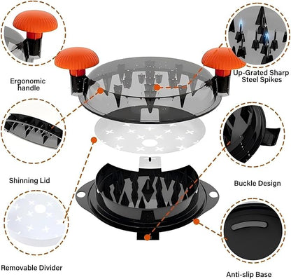 Chicken Shredder Tool Twist Large Chicken Breast Shredder Tool-Meat Shredder Meat Masher for Chicken Ground Beef Pork with Up-grated Stainless Steel Spikes Kitchen Gadgets Essentials (Orange&Black)
