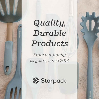 Starpack 'Let it Drain' XL Silicone Slotted Spoon(13.5 Inches) - Large Spoon with Slots for Cooking Heat Resistant to 600°F - Silicone Slotted Serving Spoons, Non Stick Cooking Spoons with Slots