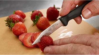 Mercer Culinary Millennia Black Handle Paring Knife, Clip Point Blade, 3.25-Inch