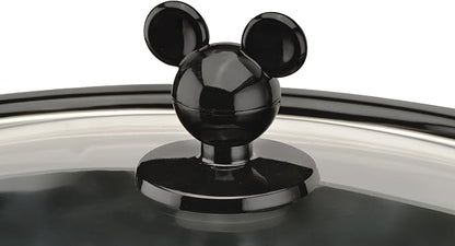 Disney Mickey Mouse 20-Ounce Mini Slow Cooker by Select Brands - Microwave- & Dishwasher-Safe Mini Dipper - Perfect for Dip, Cheese & Chocolate - Birthday & Holiday Gift
