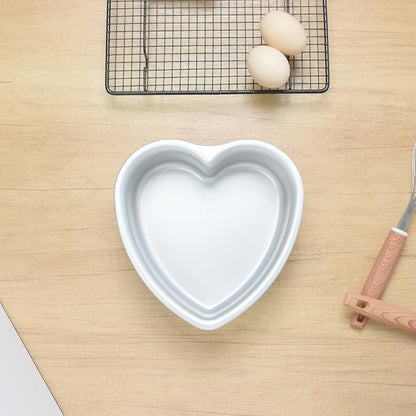 7 x 3 Inch Heart Shaped Cake Pans Set of 2, Aluminum Heart Cake Tin, Baking Cake Pan for Wedding, Party, Family Occasions, Chocolate, Bread. (Heart, 7 × 3 Inch Heart Cake Pan)