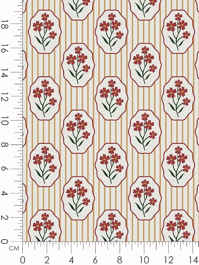 Cotton Patchwork Quilting Fabric Panel – 155×100 cm, 100% Cotton, Made in Türkiye (PRT_KUP 01-001) (Spring Blossom Patchwork, 5 pcs (23.6x11.8 inc))