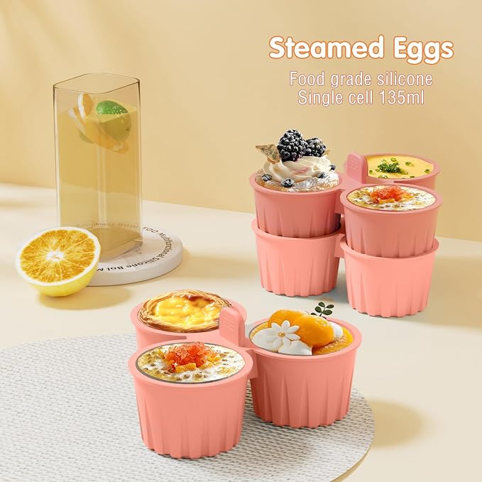 3-Cup Silicone Air Fryer Egg Bite Mold - Mini Round Muffin Pan for Oven, Air Fryer & Cookware, Reusable Non-Stick, Dishwasher Safe