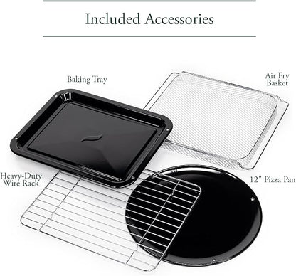 Café Couture Oven with 14 essential cooking modes, including Air Fry, CrispFinish, Bake, Broil, Roast, Toast, Pizza, WiFi & Smart Connected, Voice Control, Countertop Small Appliances, Matte Black