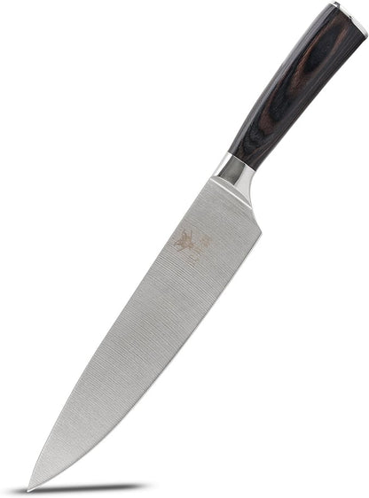 Professional 8" Chefs Kitchen Knife With Gift Box And Sheath - Razor Sharp And Well Balanced German Blade For All Purpose Cooking