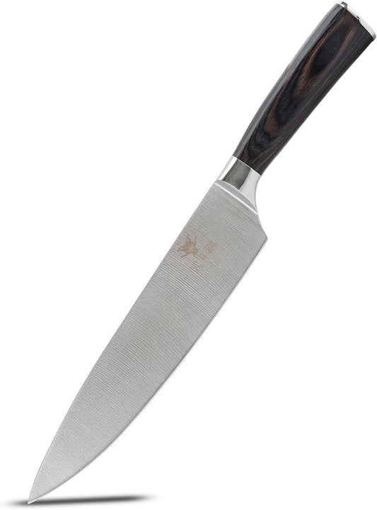 Professional 8" Chefs Kitchen Knife With Gift Box And Sheath - Razor Sharp And Well Balanced German Blade For All Purpose Cooking