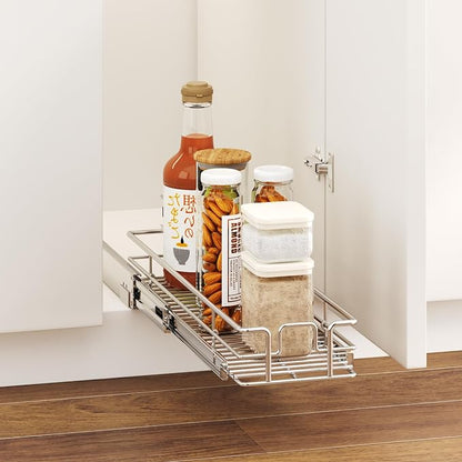 LOVMOR Pull Out Cabinet Organizer 5½" W x 21½" D, Kitchen Cabinet Pull Out Shelves Slide Out Storage