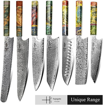 Damascus Chefs Knife Bread Slicer Unique One of Kind Handle Professional 10 Inch Japanese Chefs Kitchen Knife Vg10 67 Layers Damascus Steel Knive - Part of Chef Knife Set