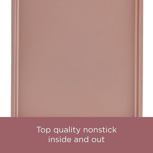 Farberware 47776 Nonstick Bakeware, Nonstick Muffin Pan / Cupcake Pan - 12 Cup, Rose Gold Red