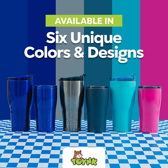 Silver Buffalo Double Walled Vacuum Insulated Stainless Steel Tumbler With Flip Top Lid Keeps Hot and Cold, Travel Coffee Mug Leakproof Lid, 30 Ounces, Royal Blue
