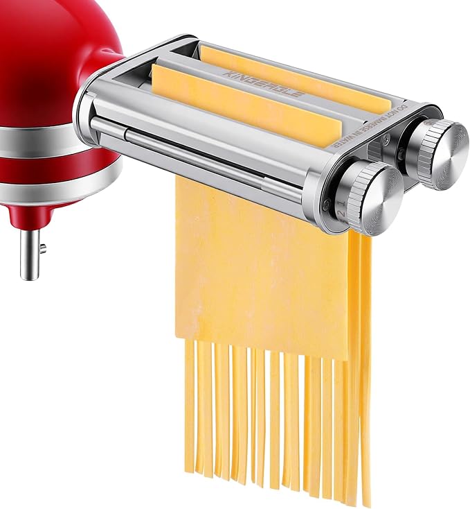 Pasta Maker Attachment for KitchenAid Mixers, Pasta Attachments 3 in 1 Set Included Dough Roller, Spaghetti and Fettuccine Cutters, Noodle Maker Accessory