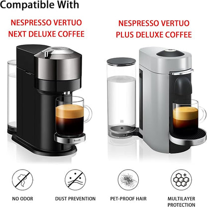 Dust Cover Compatible with Nespresso Vertuo Next Deluxe Coffee, Nespresso Vertuo Plus Deluxe Coffee, The Pearl Cotton Inside Enhances Protection of The Machine -Dark Grey