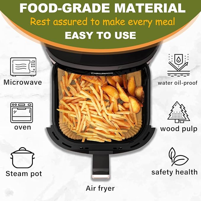 Air Fryer Liners Disposable 4QT/5QT for Chefman Air Fryer, 7.5 Inch 150Pcs Parchment Paper Liners for Chefman 4QT Compact Airfryer & TurboX 4-in-1 Air Fryer 5-Quart