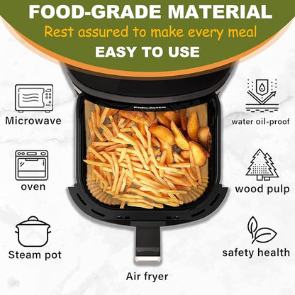 Air Fryer Liners Disposable 4QT/5QT for Chefman Air Fryer, 7.5 Inch 150Pcs Parchment Paper Liners for Chefman 4QT Compact Airfryer & TurboX 4-in-1 Air Fryer 5-Quart