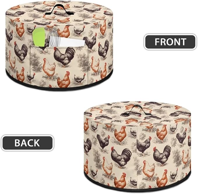 Farm Chickens Slow Cooker Cover for Pot Dust Cover Fits for Most 6-8 Quart Oval Slow Cooker Dustproof Small Appliance Accessories Decor