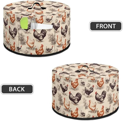 Farm Chickens Slow Cooker Cover for Pot Dust Cover Fits for Most 6-8 Quart Oval Slow Cooker Dustproof Small Appliance Accessories Decor