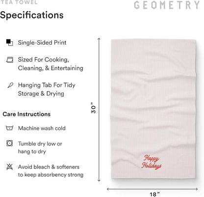 GEOMETRY Christmas Kitchen Towels - Quick Dry Microfiber Cloth Dish Towels for Kitchen Drying - Premium Quick Dry Towel - Seasons Stripes