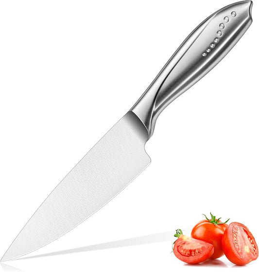 WELLSTAR Chef Knife, 6 Inch Kitchen Chef’s Knife Sharp High Carbon Stainless Steel Cooking Knife for Meat Sushi Vegetable Fruit Cutting Slicing Dicing, Useful Kitchen Gadget