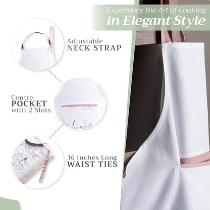 Maison d' Hermine 100% Cotton Apron for women with Pocket Kitchen Chef Apron for Men Cooking Spring Summer