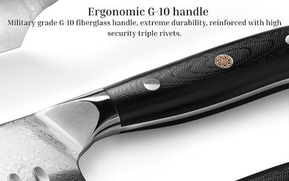 Set of 3 Premium Japanese Damascus Chef Knives – VG10 Steel Core, 67-Layer Razor-Sharp Blades, Full Tang Design with Ergonomic Handles, Presented in a Luxury Natural Wood Gift Box