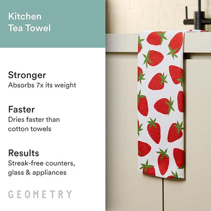 GEOMETRY Spring Kitchen Towels - Quick Dry Microfiber Cloth Spring & Summer Dish Towels for Kitchen Drying - Premium Quick Dry Towel - Pear Slices, 18" x 30" - 1-Pack