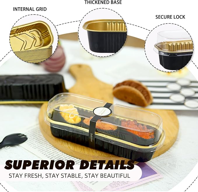 24 Pack Mini Loaf Pans, 7.5oz Mini Cake Pan & Mini Cupcake Pan Set – Disposable Aluminum Baking Pans with Lids, Spoons & Stickers, Premium Sturdy Gift Set for Cakes, Cupcakes, Desserts & Party Treats