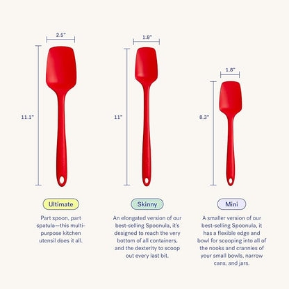 GIR: Get It Right Silicone Spoonula - Non-Stick Heat Resistant Silicone Scraper Spatula for Mixing, Serving, Scraping, Stirring, and More - 11 Inch, Studio White