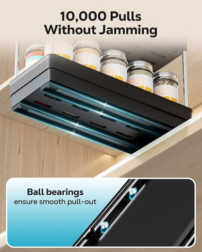 Nieifi Spice Organization for Cabinet-Vertical Spice Rack Pull Out-Spice Rack Organizer for Cabinet-4-1/3 inch Wide-Seasoning Kitchen Organizer-4.3" W x 10.6" D x 8.7" H-3 Pack-2 Tier
