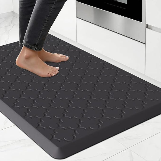 Kitchen Mat Cushioned Anti Fatigue for Floor, Non-Slip Waterproof Comfort Rug for Kitchen Sink, Standing Desk & Laundry, 20"x30", Black