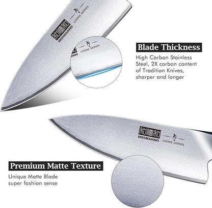 HOSHANHO 6 inch Kitchen Knife in Japanese High Carbon Steel, Professional High-Class Chef's Knife, Non-slip Ultra Sharp Cooking Knives with Ergonomic Handle