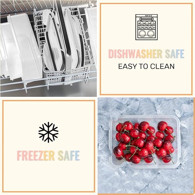 FILTA 18 Pack Food Storage Containers with Airtight Lids: Leak-Proof Plastic Containers for Kitchen Organization, Meal Prep, Lunch Containers Organization(BPA-Free)