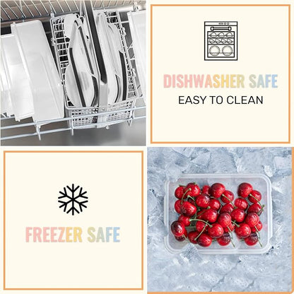 FILTA 18 Pack Food Storage Containers with Airtight Lids: Leak-Proof Plastic Containers for Kitchen Organization, Meal Prep, Lunch Containers Organization(BPA-Free)