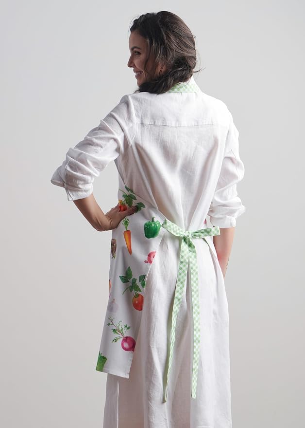 Maison d' Hermine 100% Cotton Apron for women with Pocket Kitchen Chef Apron for Men Cooking Spring Summer