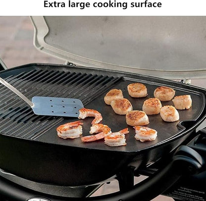 For Weber Q Griddle, 6506 Cast Iron Griddle for weber Q300 Q320 Q3000 Q3100 Q3200 Series Gas Grills Parts, Grill Griddle Insert for 57060001 586002 426001 56010049 404341, 17.8" x 12.4"
