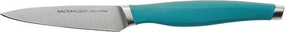 Rachael Ray Cucina Japanese Stainless Steel Knife Kitchen Cutlery Wooden Block Set, 6 Piece, Agave Blue
