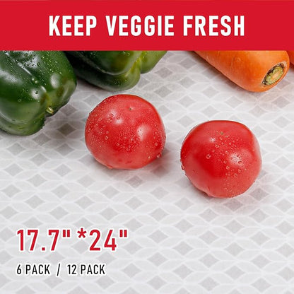 Cooyes Refrigerator Liners 17.7" x 24", Absorbent Strong Grip Fridge Mats Machine Washable, Non-Adhesive Refrigerator Shelf Liner for Fridge Bins & Kitchen Cabinets,