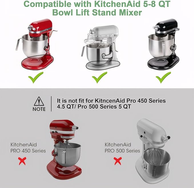 Mixer Slider Mat Compatible with KitchenAid 5-8 Quart Bowl-Lift Stand Mixer, Sliding Tray Accessories for 5-8 Qt Bowl Lift Stand Mixer, Clear