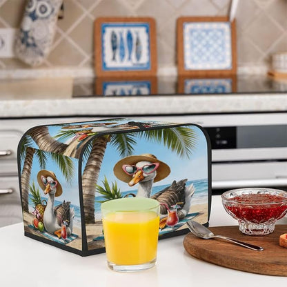 Goose Beach Toaster Cover 2 Slice Wide Slot Washable Toaster Covers | Animal Summer Dust and Fingerprint Protection Bread Maker Covers for Kitchen Accessories Decor Bakeware Women Gift