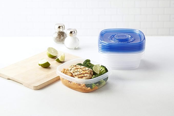 GladWare Entree Food Storage Containers, Medium Square Holds 25 Ounces of Food, 5 Count Set | Tupperware, Plastic Food Container, Meal Prep Container, Plastic Containers with Lids
