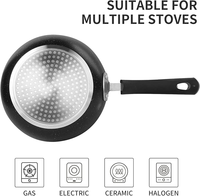 Nonstick Frying Pan Set-3-Pieces Skillet Set Induction Compatible,8 Inch,9.5 Inch and 11 Inch Omelette Pan with Bakelite Handles
