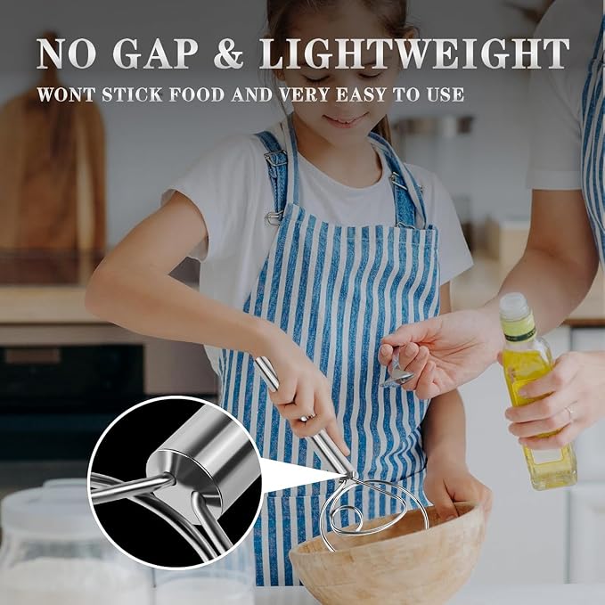 Danish Dough Whisk Stainless Steel Dough Hook Dutch Whisk for Sourdough Bread Dough Mixer Hand Wooden Handle Kitchen Whisking Mixing Tool Bread Making Tools and Supplies (Stainless Steel 1-eye)