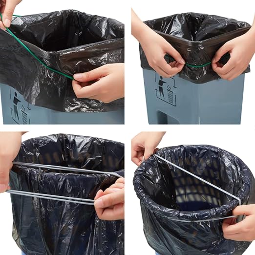 Hongmed Trash Can Rubber Bands Set of 3, Blue Only, Fits 13 to 30 Gallon Trash Cans, Garbage Can Elastic Bands, Durable Trash Can Bag Holder Straps Good for Home and Office