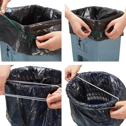 Hongmed Trash Can Rubber Bands Set of 3, Blue Only, Fits 13 to 30 Gallon Trash Cans, Garbage Can Elastic Bands, Durable Trash Can Bag Holder Straps Good for Home and Office