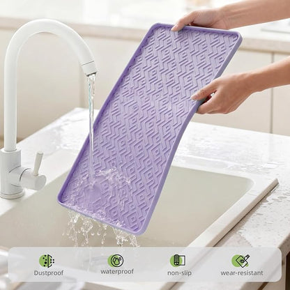 Silicone Coffee Mat 19" x 12", Waterproof Coffee Bar Mat, Spill-Proof Coffee Maker Mat for Kitchen Counter, Non-Slip Coffee Machine Mat, Durable Counter Protector